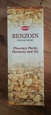 Hem BENZOIN incense Sticks 2x20 India Handmade Free Shipping