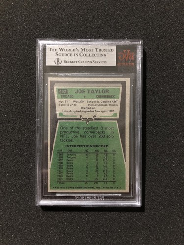 1975 Topps Football JOE TAYLOR #492 BVG/BGS GRADED 9 - MINT - Picture 2 of 2