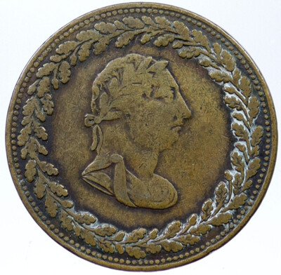 1812 Canada Tiffin HALF PENNY TOKEN Original Antique Original Coin