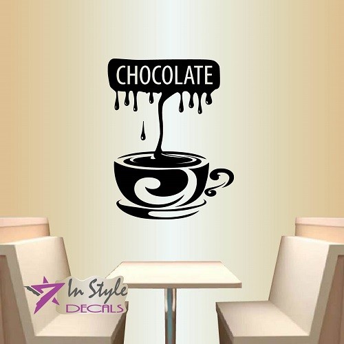 Vinyl Wall Decal Hot Chocolate Cup Kitchen Café Coffee Shop Art Sticker 541 - Bild 1 von 2