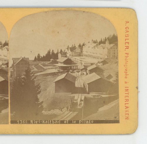 Rigi-kaltbad et le Pilatus Schweiz A. Gabler Stereoview um 1865