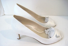Caparros Formal / Wedding White Heels w/ Rhinestones Size 10 B, NEW