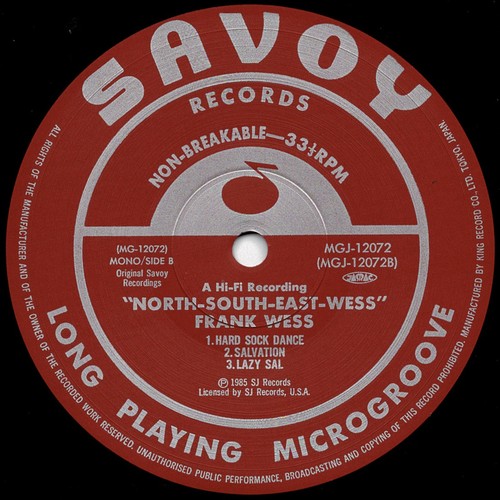 Frank Wess North, South, East.....Wess Savoy MGJ 12072 JAPAN VINYL LP JAZZ - Picture 5 of 5
