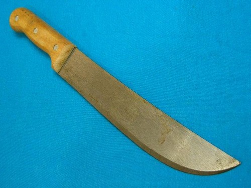 VINTAGE TRAMONTINA BRAZIL BRASIL MACHETE BOLO SURVIVAL KNIFE HUNTING WOOD SHEATH - Picture 6 of 18