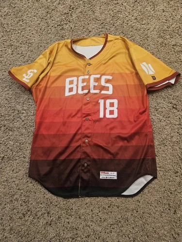 Salt Lake Bees Baseball Sunset Wilson Jersey Size 48 Men's #18 Game Worn