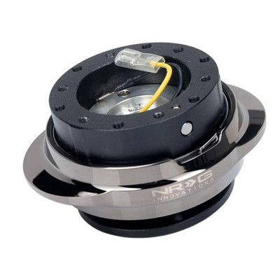 NRG SRK-220BKC 2.2 Quick-Release Black Body / Shinny Black Chrome Oval Ring