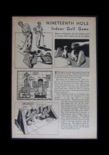 Indoor GOLF Game 19th Hole 1943 HowTo build PLANS Putting practice