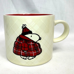 Peanuts Snoopy Woodstock Afternoon Tea Mug Plaid Coat Ceramic Cup