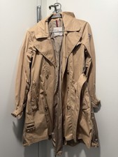 Moncler Bavarelle Beige Trench Coat Women's Belted Button Long Sleeve Long