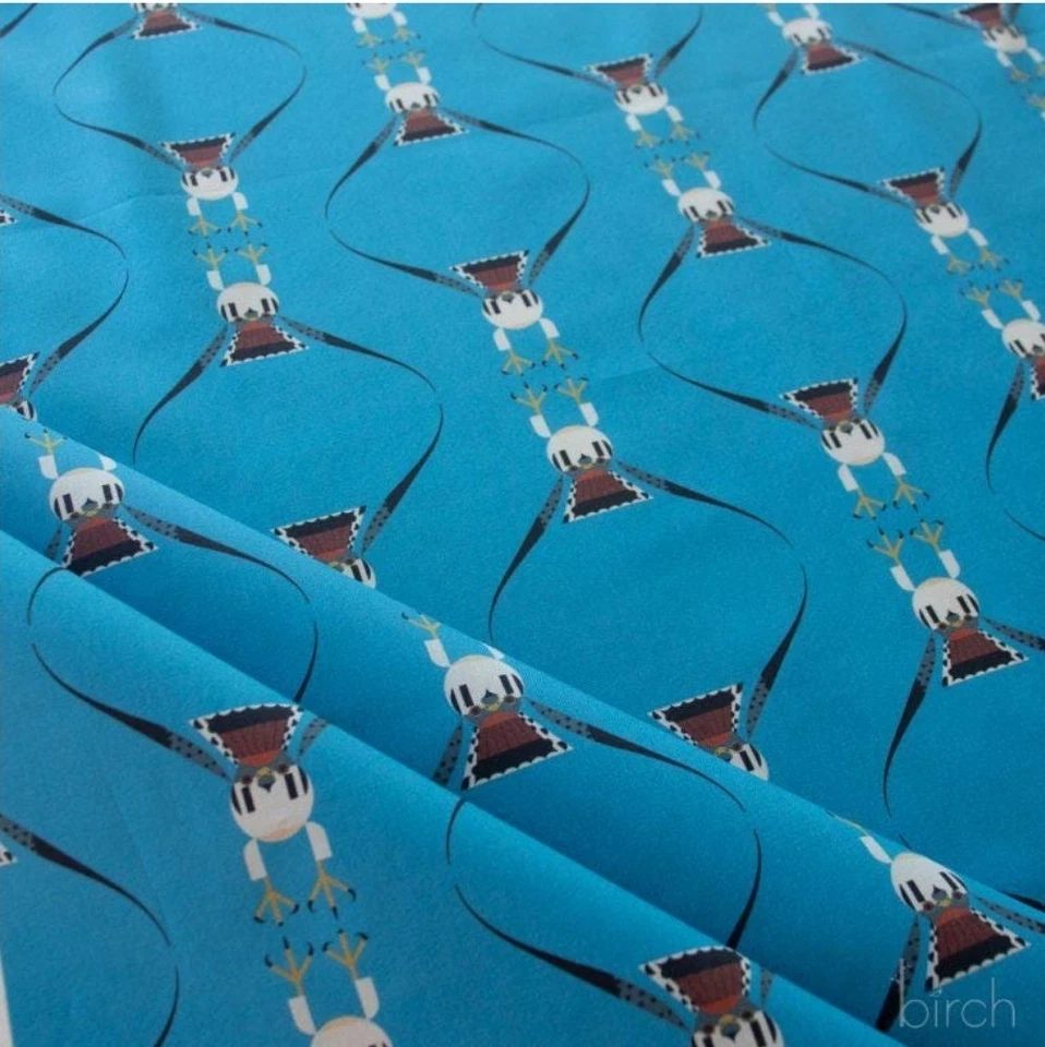 Charley Harper•Canyon County•Canyon Falcon Fabric•1yd•BTY•Blue•Organic!  - Image 4 of 4