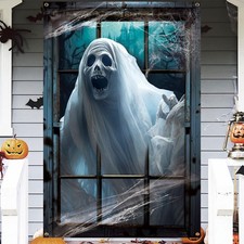CCINEE Halloween Scary Window Decorations, Large 31.5 x 47.2 inches, White