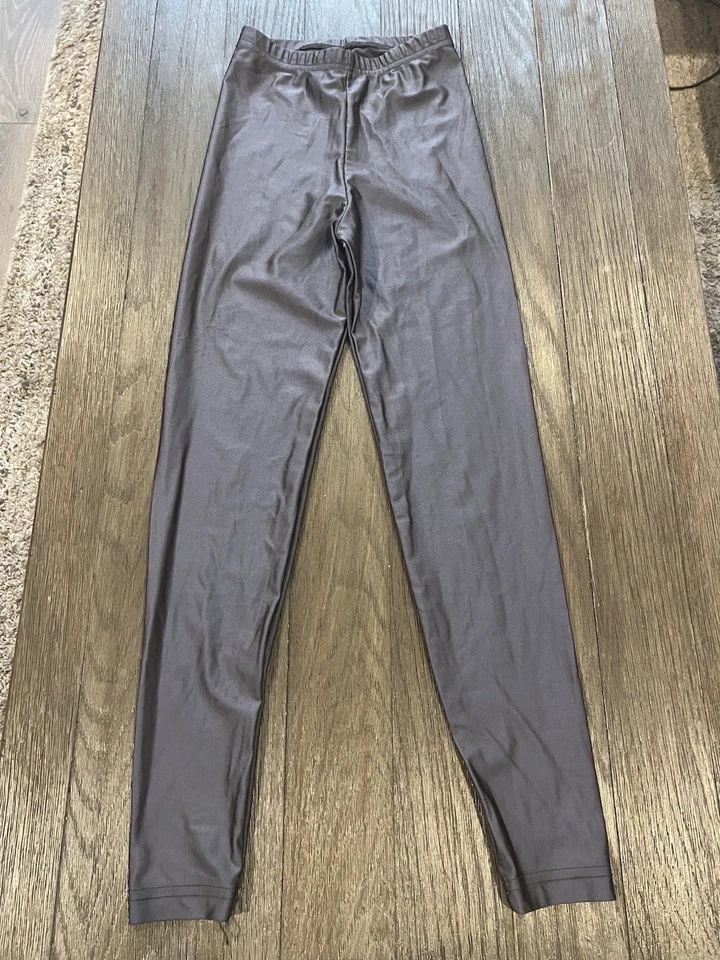 Мужские блестящие спандекс трико сжатия брюки серый маленький Meggings - Изображение 2 из 2