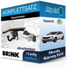 BRINK Anhängekupplung abnehmbar und E-Satz 13polig für Skoda Karoq SUV 17- AHK