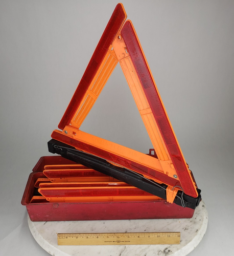 Strato Flare 219 Warning 3 Triangle Flare Kit Reflective Road Emergency Case - Foto 2 di 17