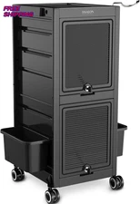 TASALON Premium Lockable Salon Trolley with Wheels and 6 Drawers & 2 Bucket NEW