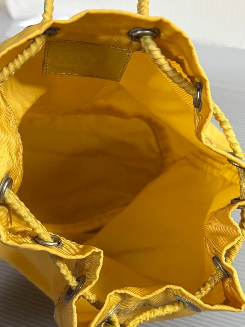 Prada Nylon Drawstring Bag Yellow Small Shoulder … - image 6