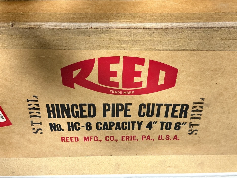 NEW REED Steel Hinged Pipe Cutter No HC-6 Large Capacity 4"-6" in Original Box - Image 4 of 4