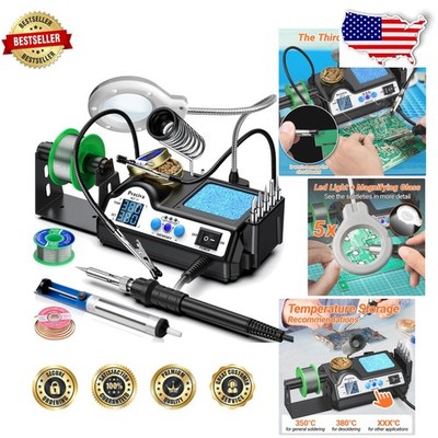 Pro Soldering Iron Station, 130W MAX, 896°F Digital, 3 Presets, Helping Hands