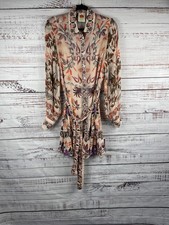 Farm Rio Winter Garden Dress SZ M Floral Tie Belt Boho Mini Resortwear Tapestry