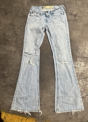 Vintage Hollister Light wash Super Flare Low Rise Jeans Distressed