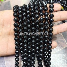 Natural Black Tourmaline Necklace 8mm Bead Choker, Protection Crystal Jewelry