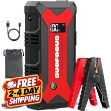 4000A Car Battery Jump Starter Portable USB LED Light Red