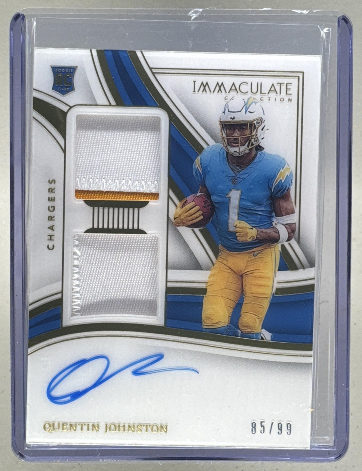 Quentin Johnston Panini Immaculate Collection Immaculate Signature Patches Rookie #SPQJO Base