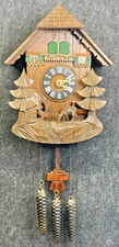 Cuendet Black Forest Cuckoo Clock  Hones w/ Tag Chalet Style Music and Movement