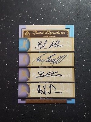 2012 upper deck sp signature Quad Oakland A's Allen, Cowgill, Hunter, Tanner