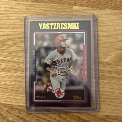 2025 Topps Archives SP-Black Foil ERROR CARD Name Spelling #258 Carl Yastrzemski