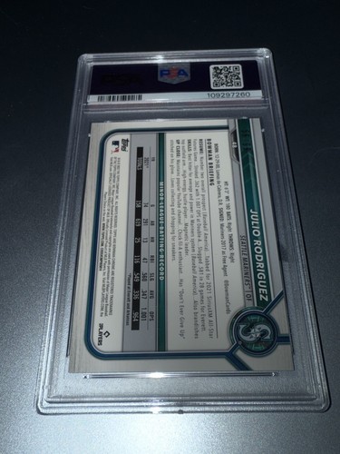 julio rodriguez rookie psa 10 2022 Bowman Chrome Green Refractor 🔥/99! - Picture 3 of 3