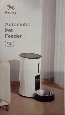 Petory F01 White/Black Touch Screen Slow Feed Mode Automatic Pet Feeder 4L