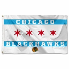 Chicago Blackhawks City of Chicago Flag