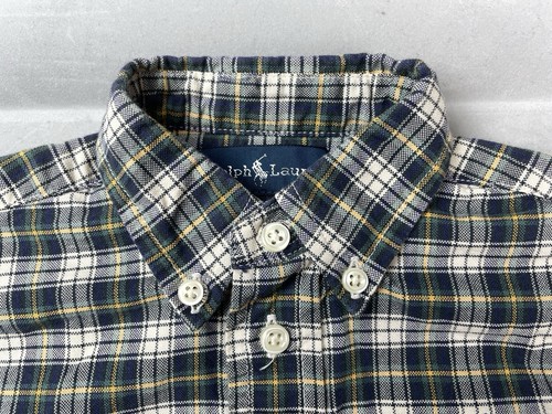Ralph Lauren 18 Months Outfit Vintage Corduroy Overalls Plaid Button Down Shirt - Picture 15 of 19