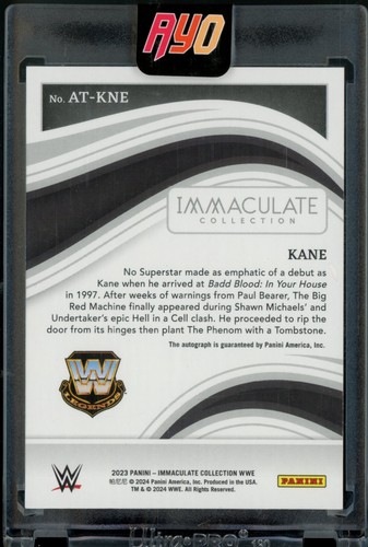 Panini Immaculate Collection 2023 WWE Kane All-Time Greats On-Card Auto #'d/49 - Imagen 2 de 2