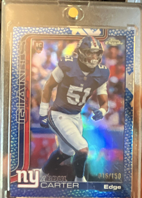 2024 Topps Chrome Abdul Carter New York Giants Rookie Blue Refractor 016/150