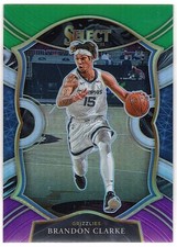2021 Panini Select - Brandon Clarke #55 - Concourse Green White Purple Prizm