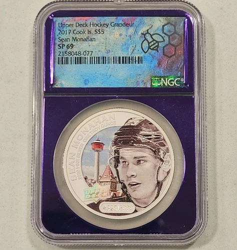 2017 Cook Island 1 Oz Silver Upper Deck NHL SEAN MONOHAN ~ NGC SP69