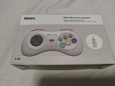 New 8Bitdo M30 Wireless Controller Bluetooth Sega Genesis Nintendo Switch White