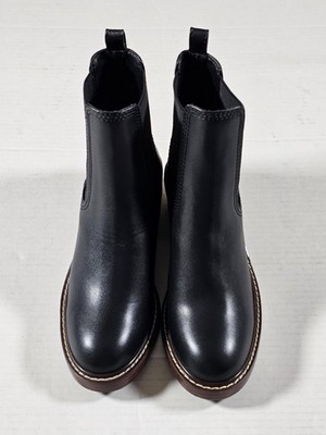 Steve Madden Boots Womens Size 7.5 Black Laurely Chelsea Block Heel Booties