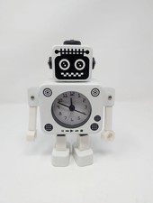 Retro White Robot 1950s Sci Fi Style Alarm Clock Vintage Style Man Cave Gift