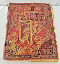 Antique 1880 Victorian scrapbook die cut cards! fashion flowers dogs birds