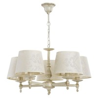Weiß Shabby Chic Klassisch Leuchter Kronleuchter 5X40W/E14 64X61 [Cm]