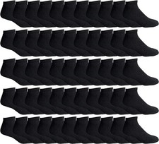 120PK Bulk Womens Ankle Socks Low Cut Ankle Socks Size 9-11 Black 