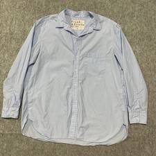 Frank Eileen Joedy Classic Poplin Boyfriend Button Up Shirt Light Blue- Size L