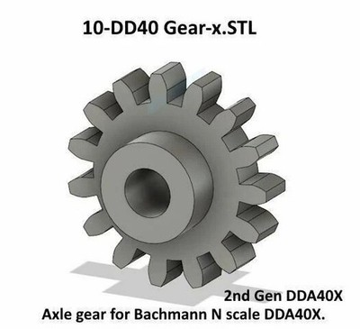 Bachmann Spur N DDA40X 2. Gen Achsgetriebe Ersatz 3D Druck Datei STL Modell