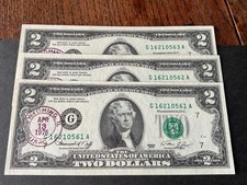 1976 $2 DOLLAR BILL GOOD CONDITION RARE first day of issue consecutive Uncircul