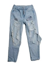 American Eagle Mom Jeans Womens Size 4 Regular Distressed Ripped Destroyed