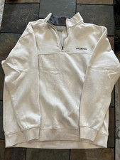 Columbia Men's Ivory Fleece 1/4 Zip Mock Neck Pullover Sweatshirt XL