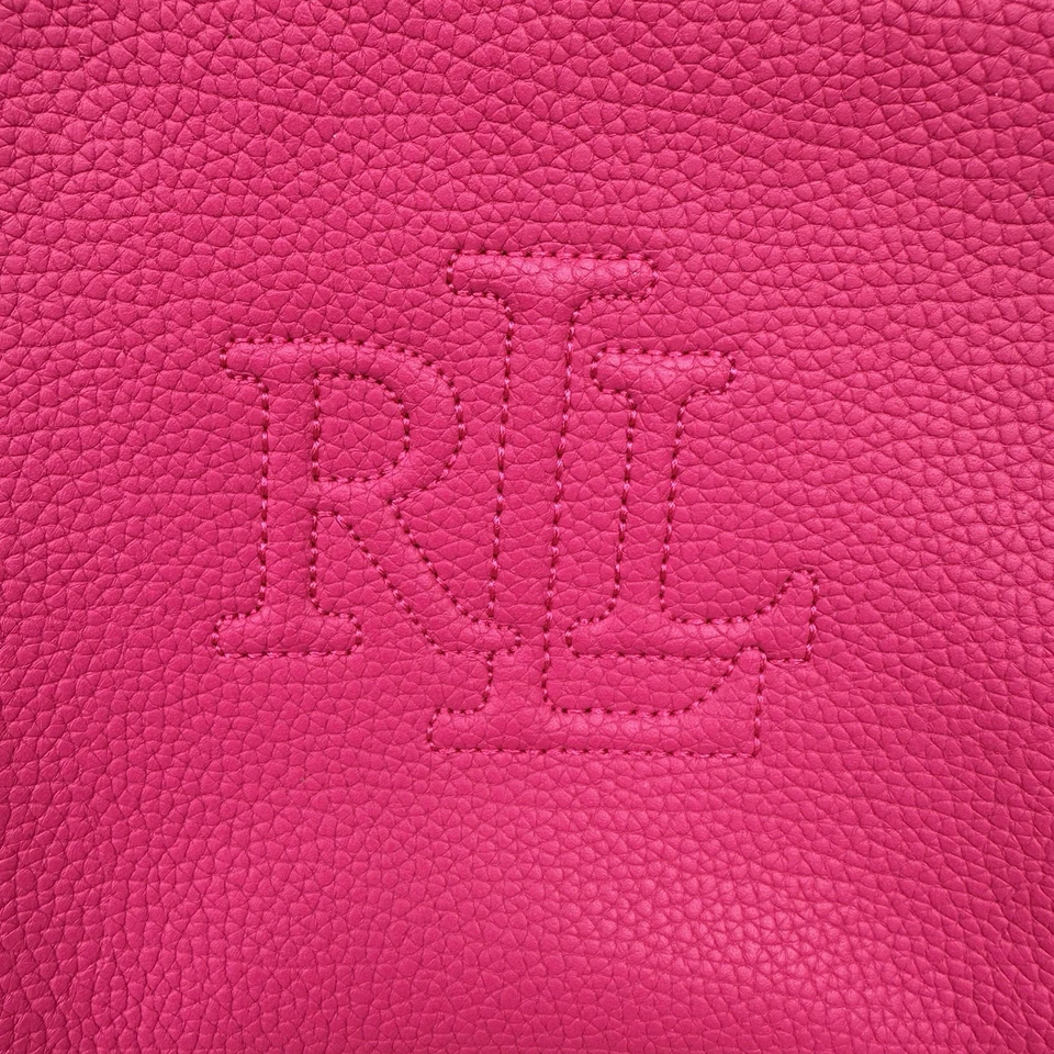 New Lauren Ralph Lauren Leather Cosmetic Pouch Tassel Pink Gold Makeup Bag - Image 3 of 4